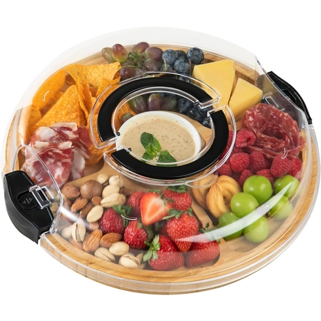 serving tray platter with five compartment with lid.webp