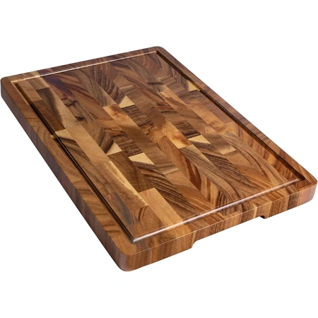 walnut wood cutting board for kitchen with juice groove.webp